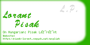 lorant pisak business card